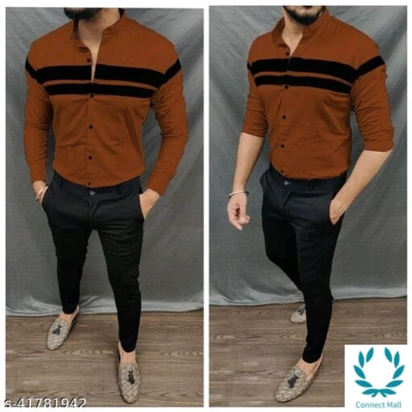 Pretty Latest Men Shirts - M, Brown, Cotton, Pack of :1